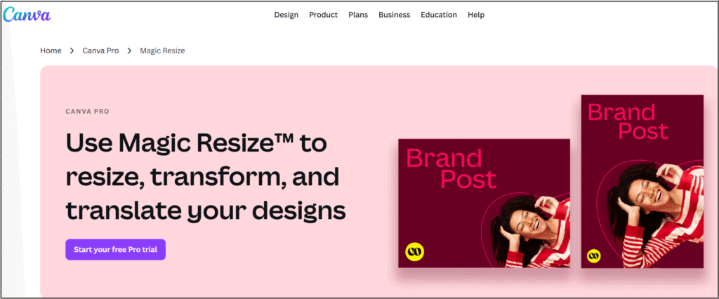 Canva Magic Resize tool adapting designs for multiple platforms